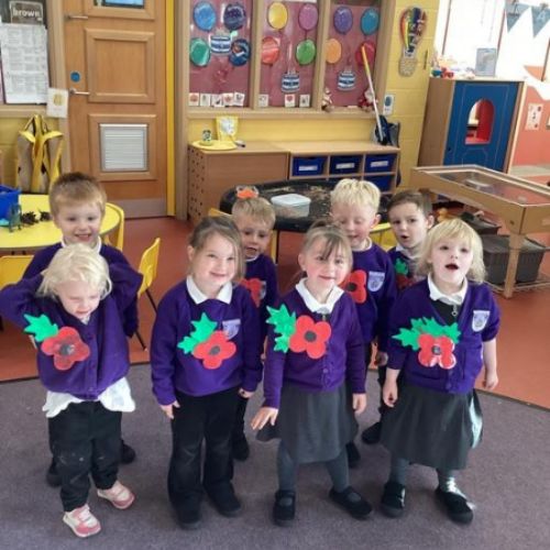 Remembrance Day We joined in with thanking the soldiers from the past and present by wearing our poppies.